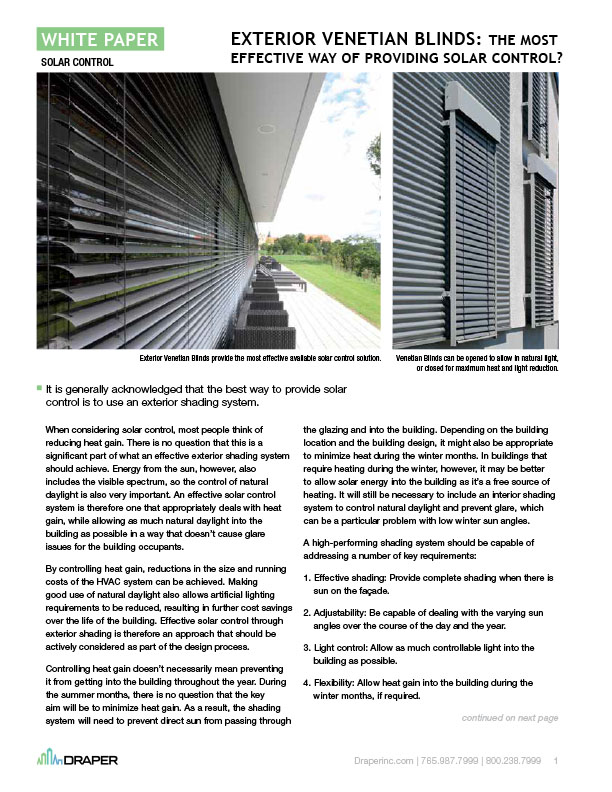 Exterior Venetian Blinds
